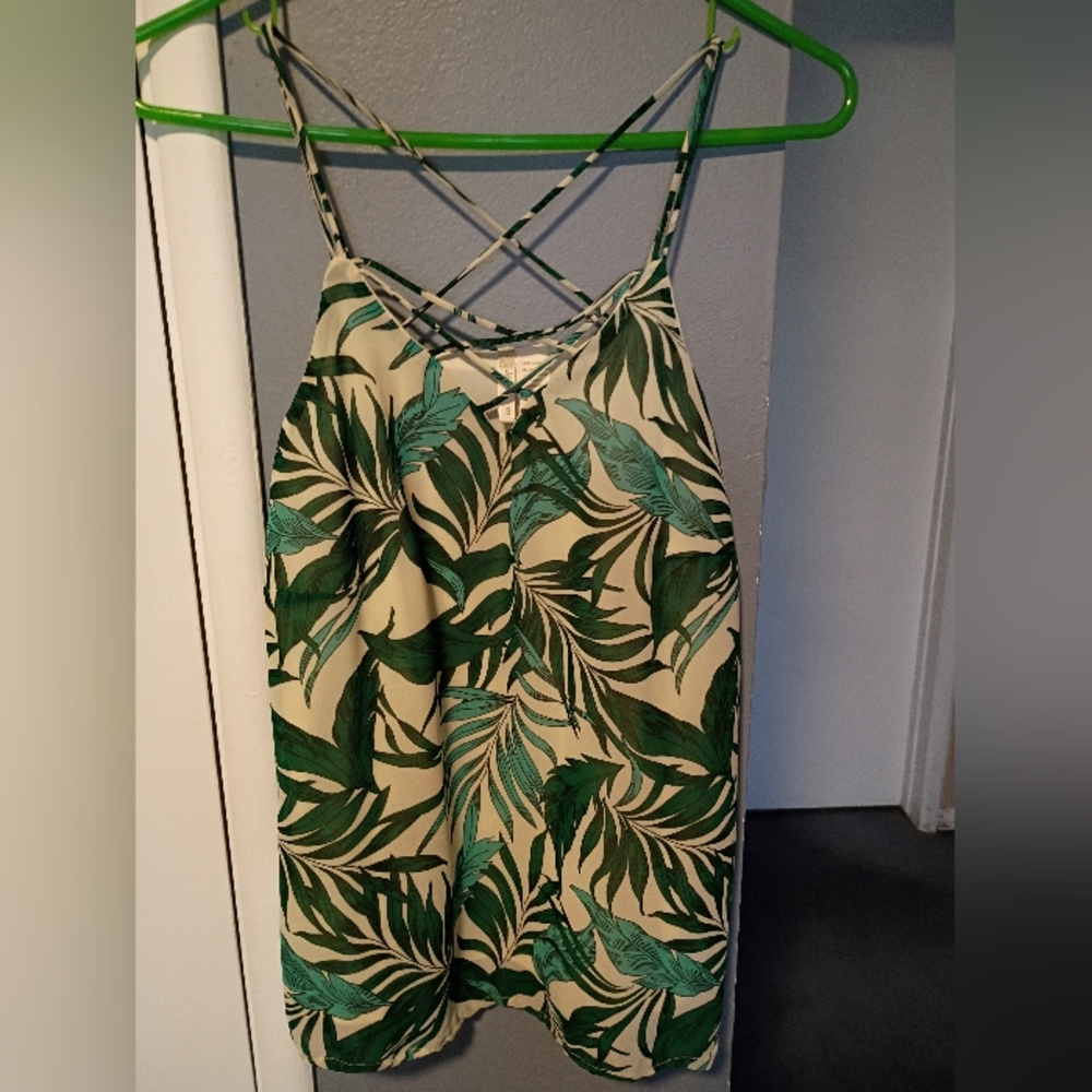 Japna Green Leaf Print Blouse